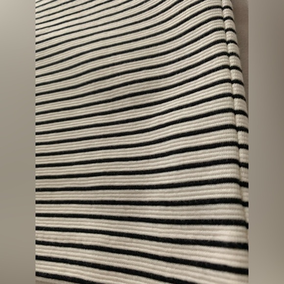 LOFT VERTICAL STRIPED ELASTIC WAIST STRETCH PONTE MINI PENCIL SKIRT NWT SZ M - Picture 7 of 9